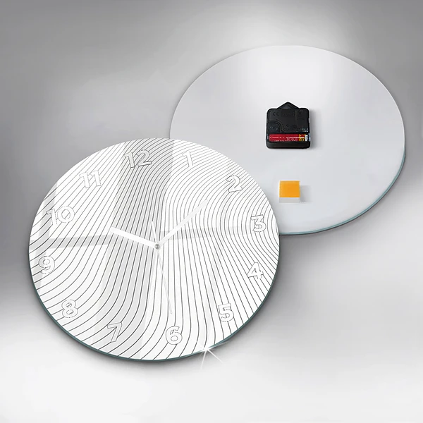 Wanduhr glas rund Linien abstrakt