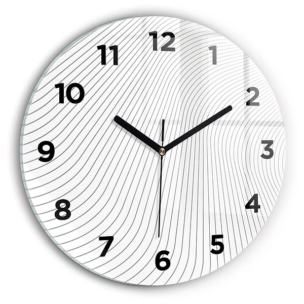 Wanduhr glas rund Linien abstrakt