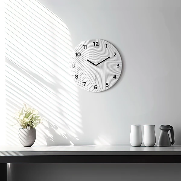 Wanduhr glas rund Linien abstrakt