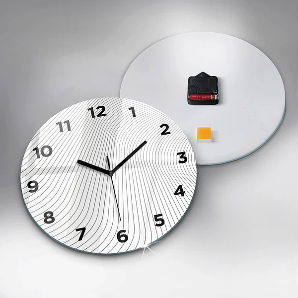 Wanduhr glas rund Linien abstrakt