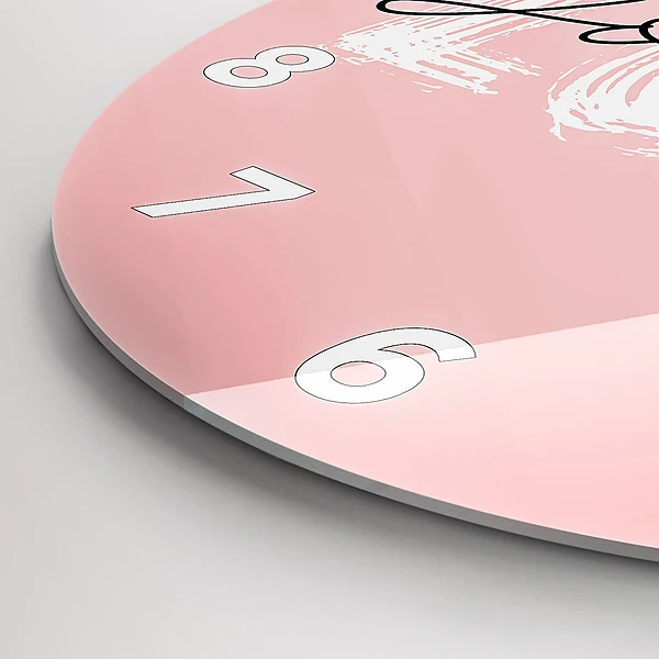 Wanduhr glas rund Liebe dich selbst Inschrift