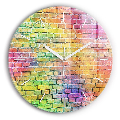 Wanduhr glas rund Bemalte Wand