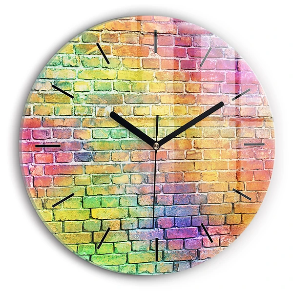 Wanduhr glas rund Bemalte Wand