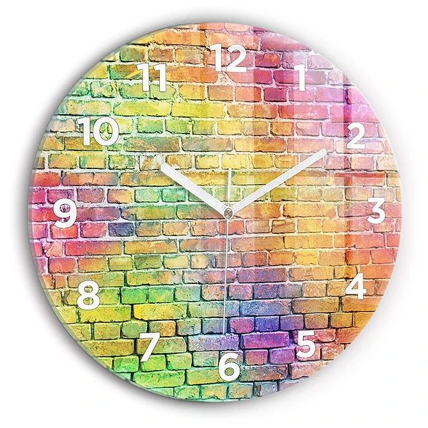 Wanduhr glas rund Bemalte Wand