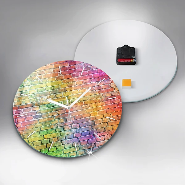 Wanduhr glas rund Bemalte Wand