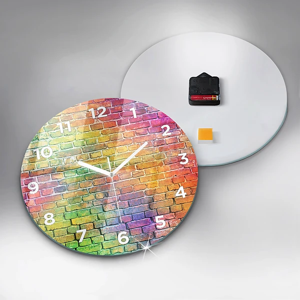 Wanduhr glas rund Bemalte Wand