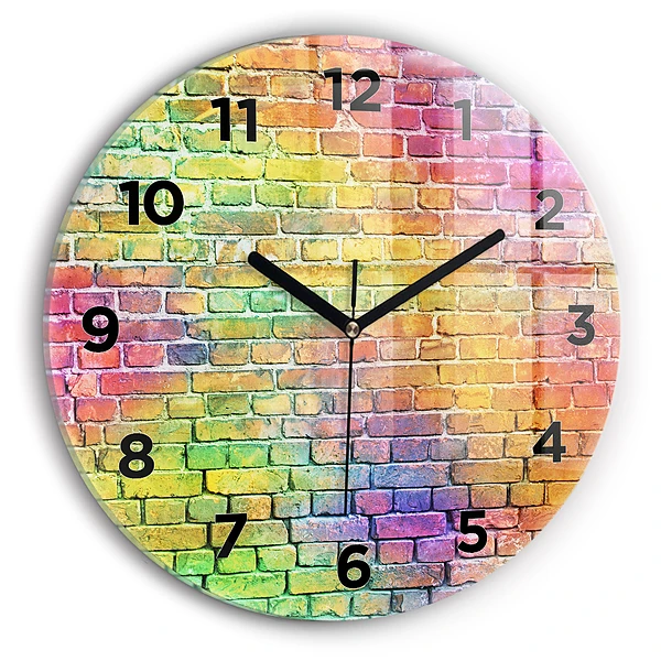 Wanduhr glas rund Bemalte Wand