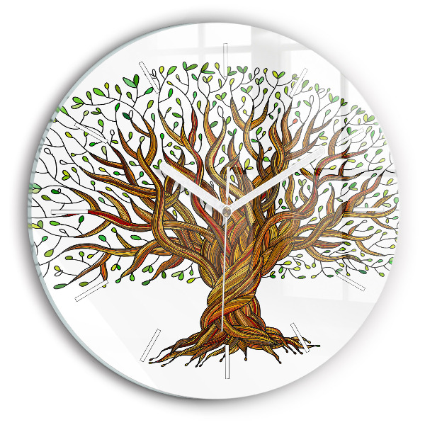 Wanduhr rund mit motiv Baumwurzeln