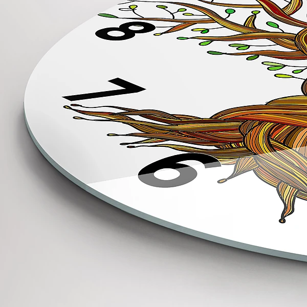 Wanduhr rund mit motiv Baumwurzeln