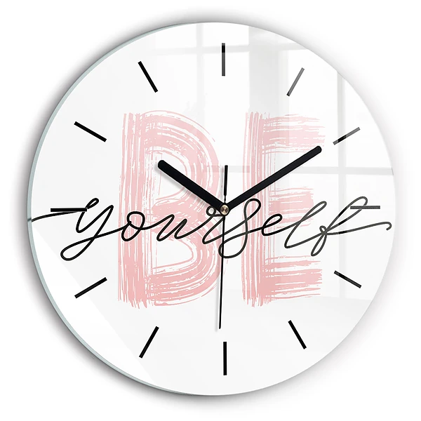 Wanduhr rund Inschrift Sei du selbst