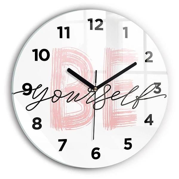 Wanduhr rund Inschrift Sei du selbst