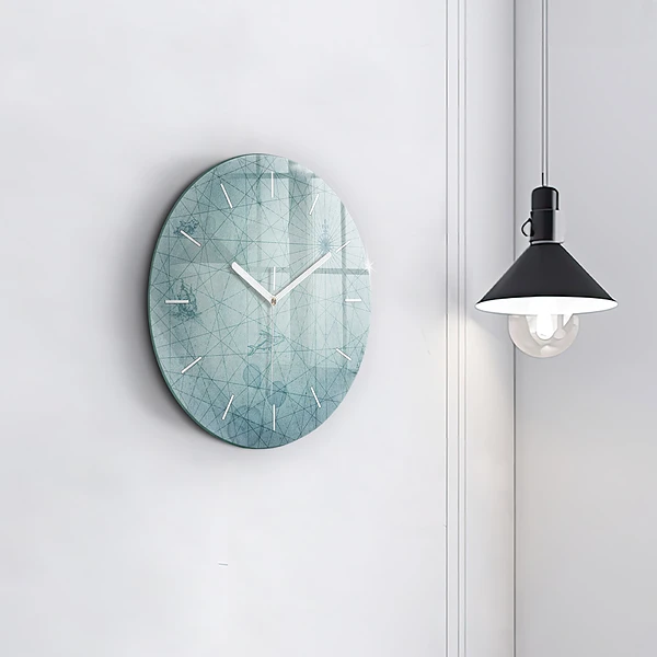 Wanduhr glas rund Vintage-Karte