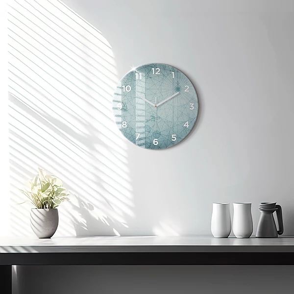 Wanduhr glas rund Vintage-Karte