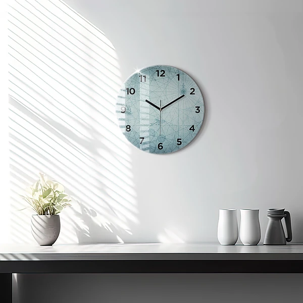 Wanduhr glas rund Vintage-Karte