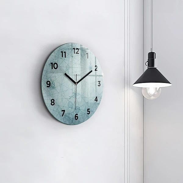 Wanduhr glas rund Vintage-Karte