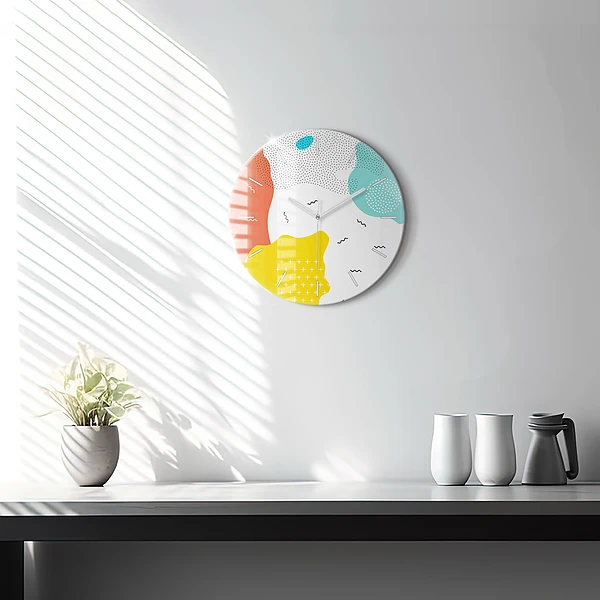 Wanduhr rund POP abstrakt