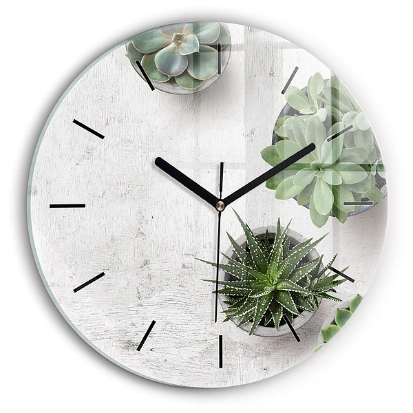 Wanduhr rund mit motiv Dekorative Pflanzen