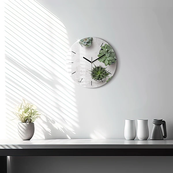 Wanduhr rund mit motiv Dekorative Pflanzen