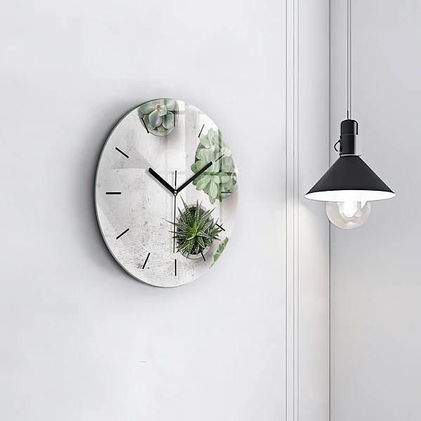Wanduhr rund mit motiv Dekorative Pflanzen