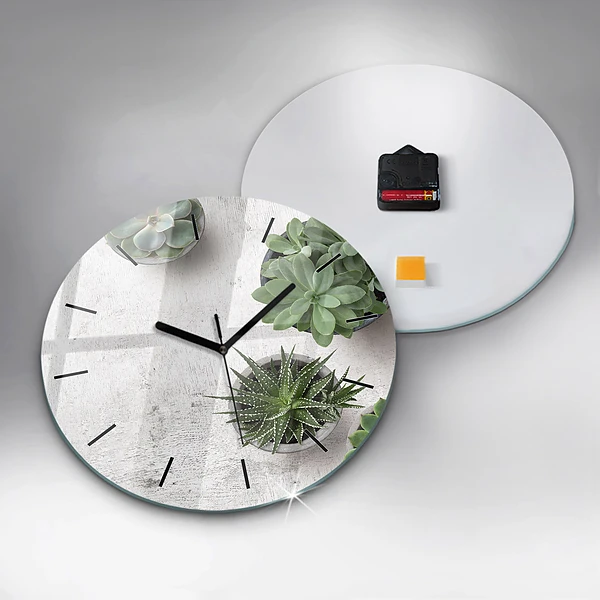 Wanduhr rund mit motiv Dekorative Pflanzen