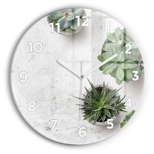 Wanduhr rund mit motiv Dekorative Pflanzen