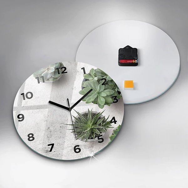 Wanduhr rund mit motiv Dekorative Pflanzen