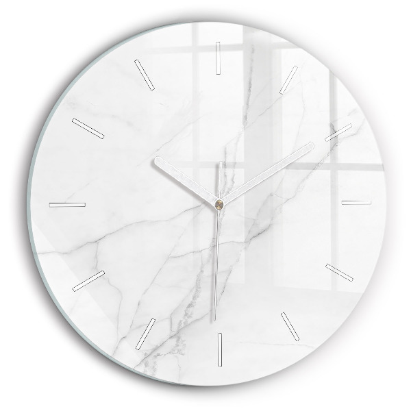 Wanduhr glas rund Dekorativer Marmor