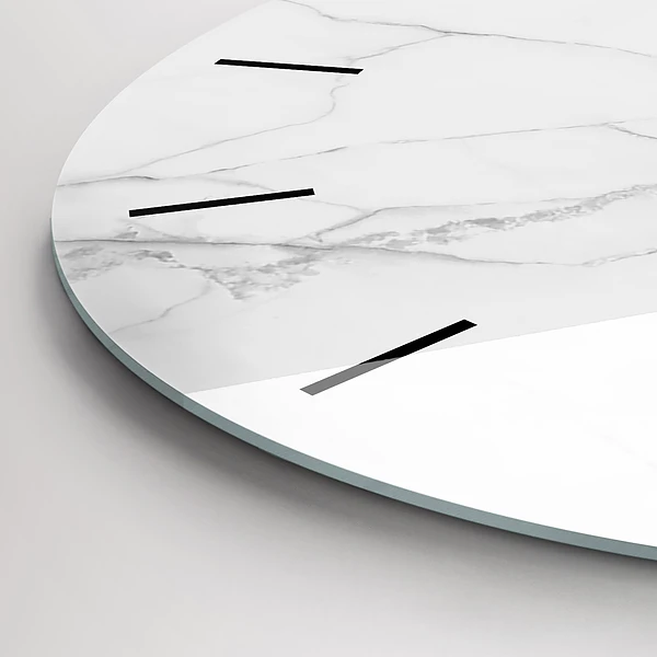 Wanduhr glas rund Dekorativer Marmor