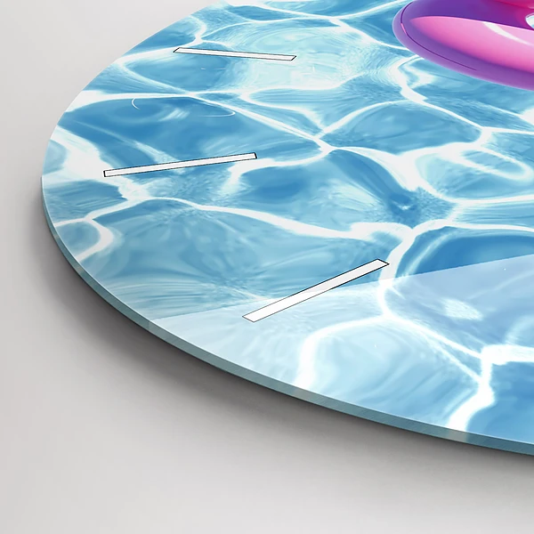 Wanduhr rund mit motiv Aufblasbare Flamingos