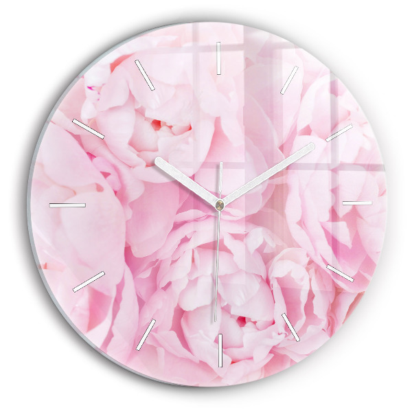 Wanduhr rund Blühende Blumen