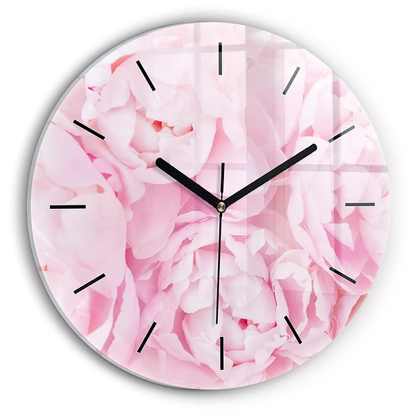 Wanduhr rund Blühende Blumen
