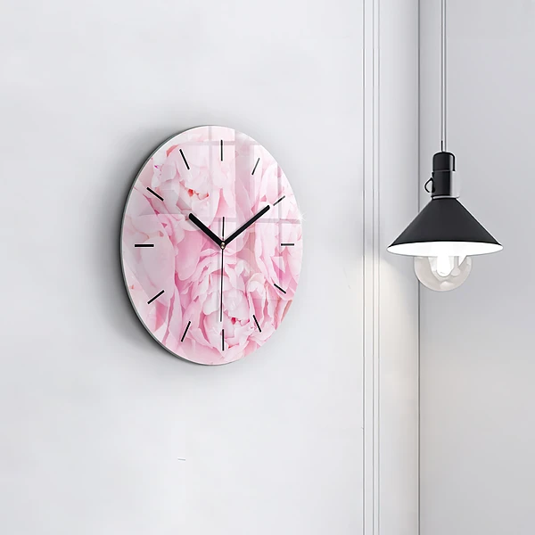 Wanduhr rund Blühende Blumen