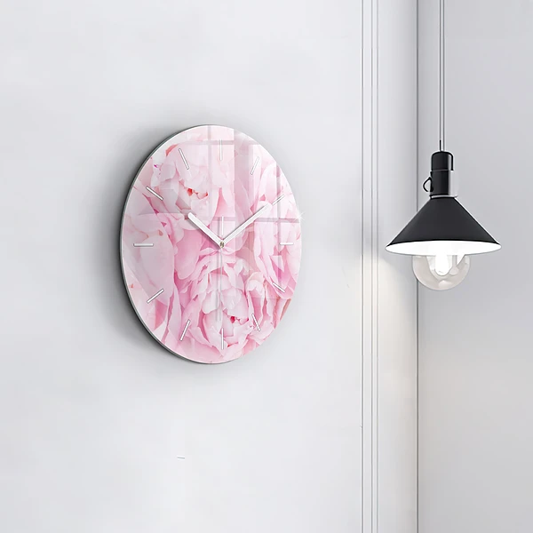 Wanduhr rund Blühende Blumen