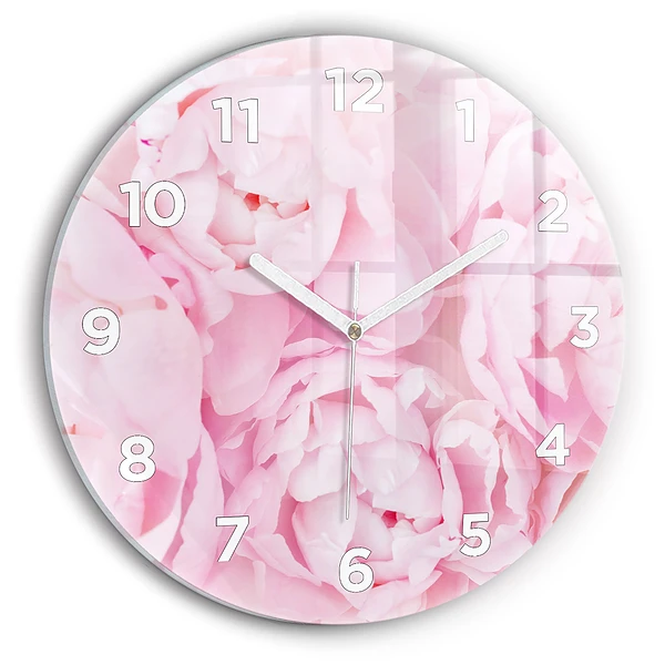 Wanduhr rund Blühende Blumen