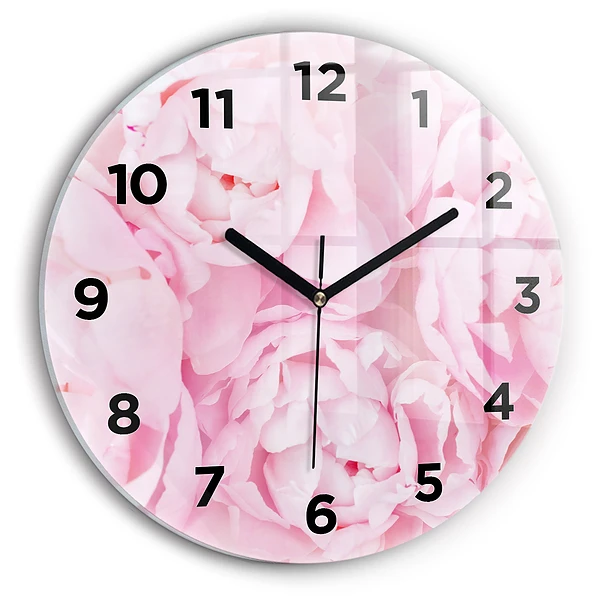 Wanduhr rund Blühende Blumen
