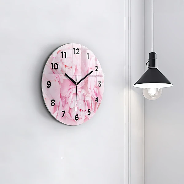 Wanduhr rund Blühende Blumen