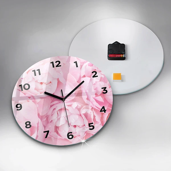 Wanduhr rund Blühende Blumen