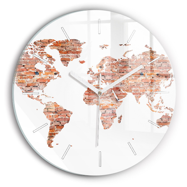 Wanduhr glas rund Alte Ziegelsteinkarte