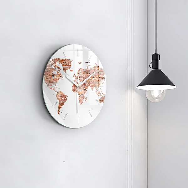 Wanduhr glas rund Alte Ziegelsteinkarte