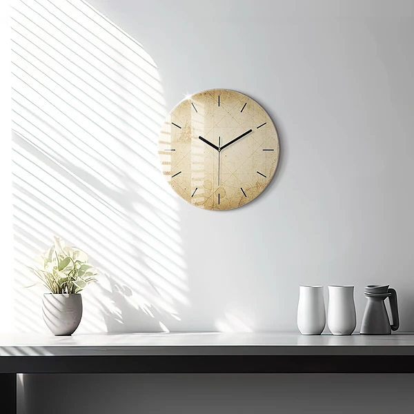 Wanduhr glas rund Alte Weltkarte