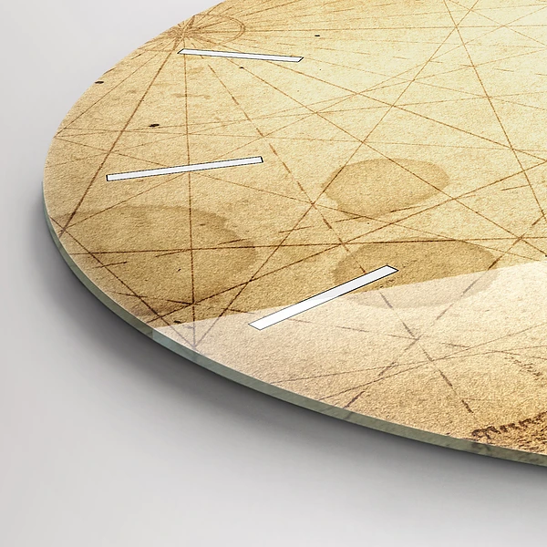 Wanduhr glas rund Alte Weltkarte