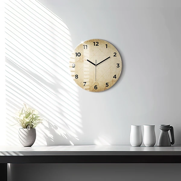 Wanduhr glas rund Alte Weltkarte
