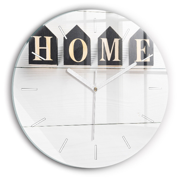 Wanduhr rund mit motiv Inschrift eines Hauses