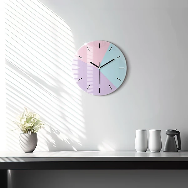 Wanduhr rund Pastellfarbenes Muster