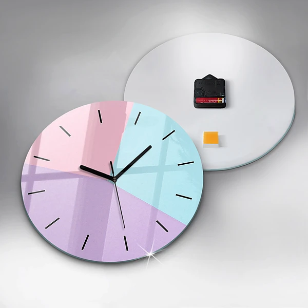 Wanduhr rund Pastellfarbenes Muster