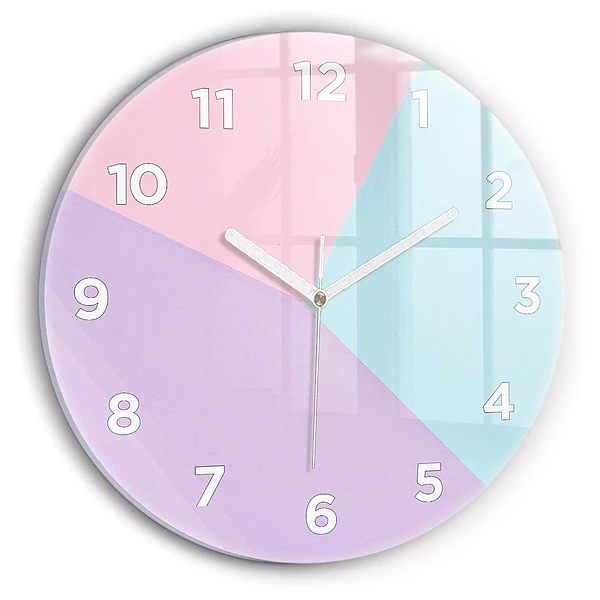 Wanduhr rund Pastellfarbenes Muster