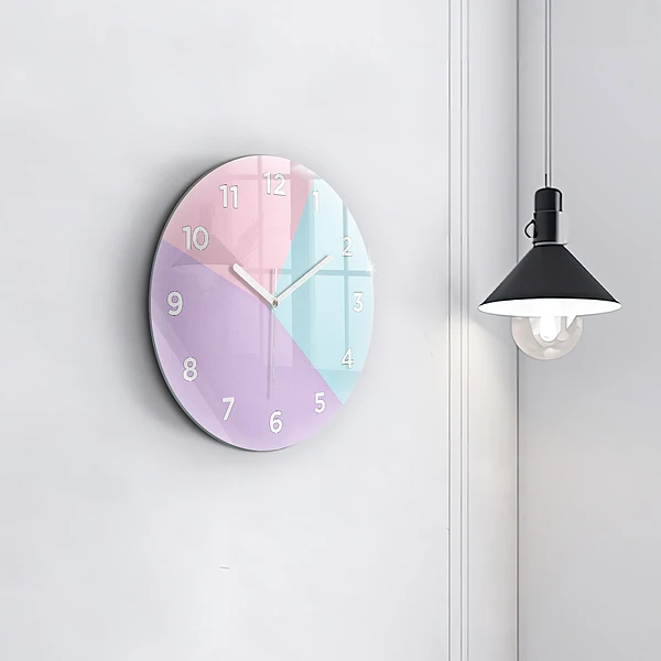 Wanduhr rund Pastellfarbenes Muster