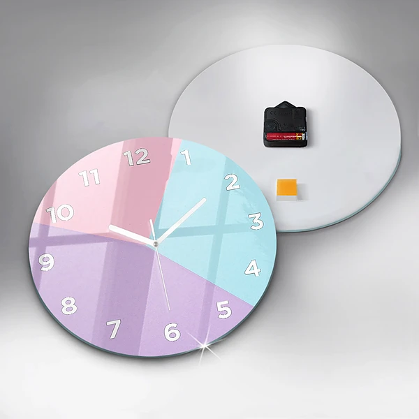 Wanduhr rund Pastellfarbenes Muster