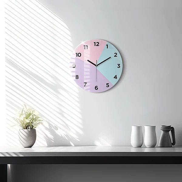 Wanduhr rund Pastellfarbenes Muster