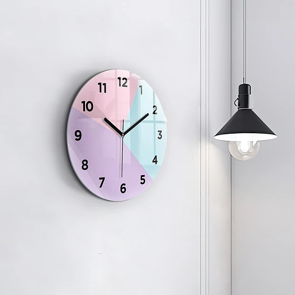 Wanduhr rund Pastellfarbenes Muster